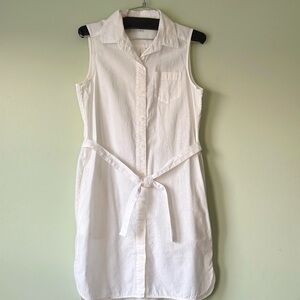 Uniqlo Sleeveless White Shirt Dress